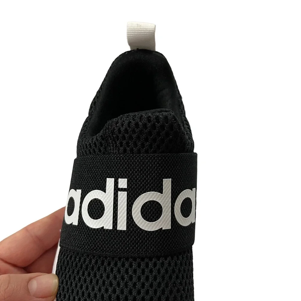 Adidas Little Boys Girls‎ Slip on Sneakers Sz 12 Black-White Lightweight Comfort